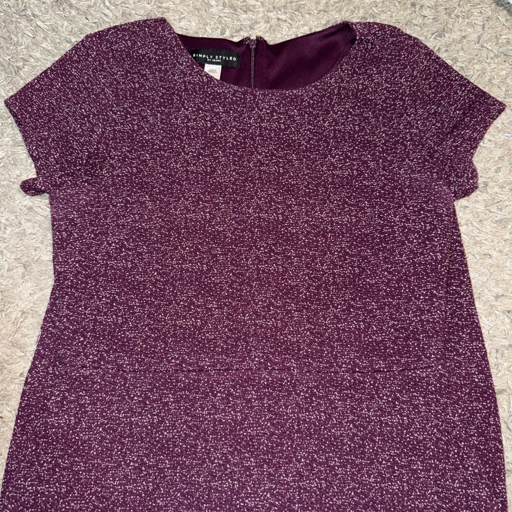 Sears Simply Styled Short Sleeve Purple dress